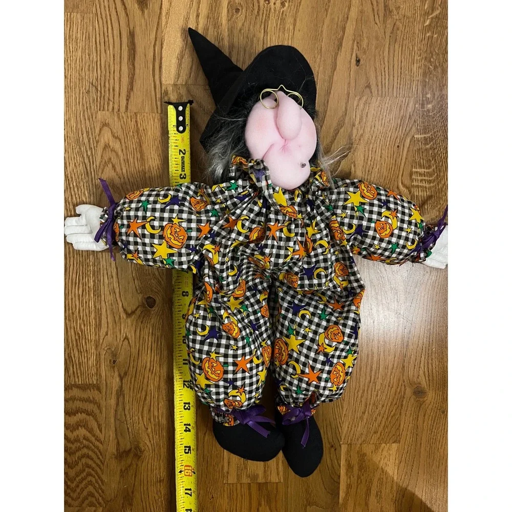 Vintage Halloween Witch Weighted Plush Joelson Industries Pumpkin Kitchen 1995‎